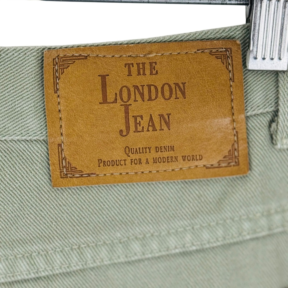 Moda International London Jean Sage Green High Rise Mom Jeans Earthy Soft Girl - Picture 6 of 9